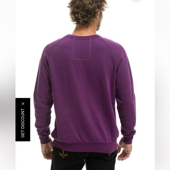 New Aviator Nation NEVER STOP CHASING RAINBOWS CREW SWEATSHIRT - PURPLE- Small - Picture 5 of 11